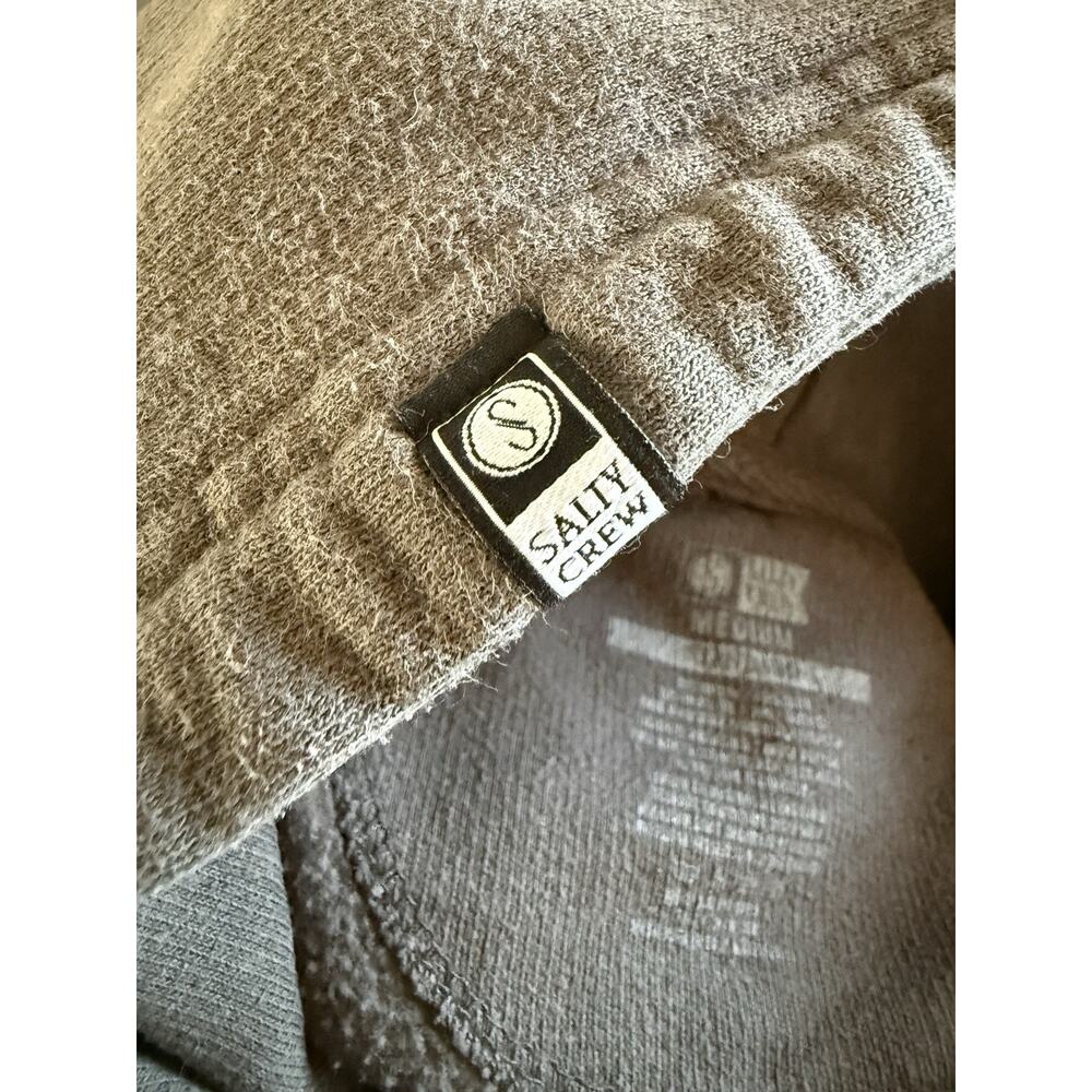 Salty Crew Hoodie Mens Medium M Grey Pullover Sweatshirt Outdoor Fishing - Picture 9 of 11